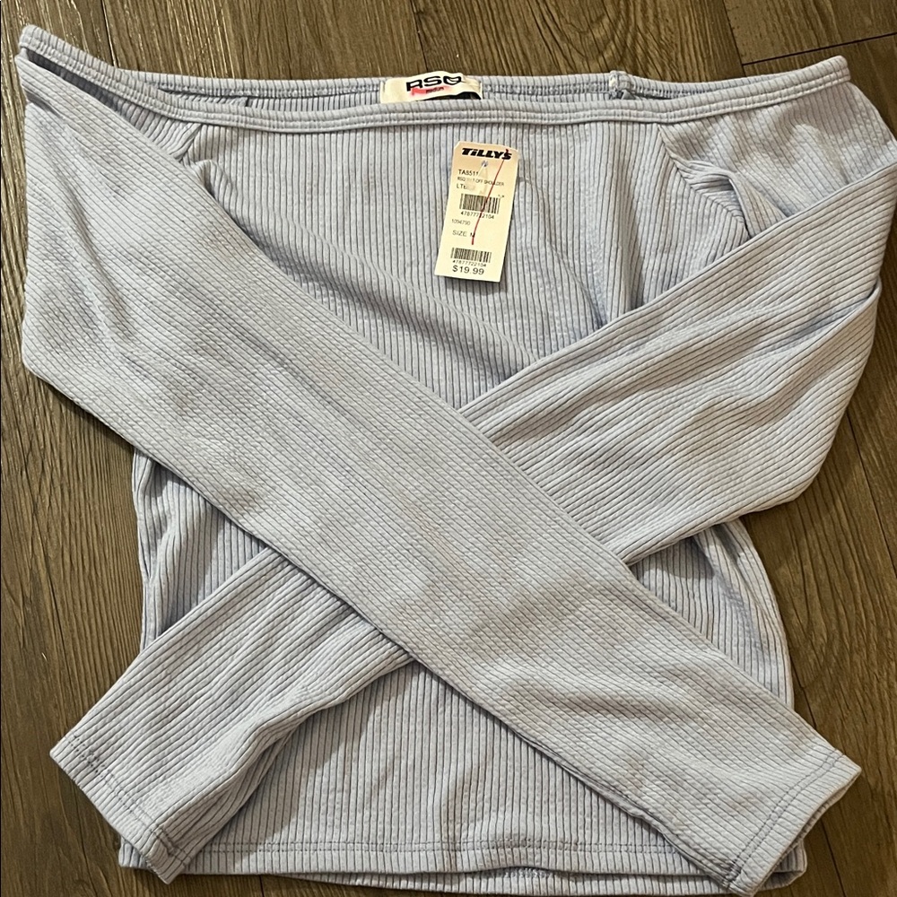 RSQ Light Blue Ribbed Top